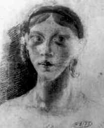 Женский портрет. Рисунок Н.Гоголя. 1820-е